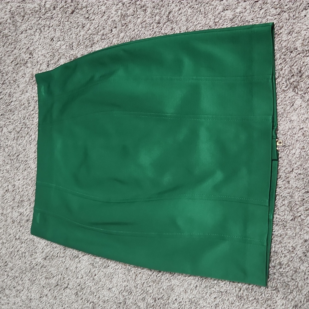 Green Pencil Skirt with Zipper in the back